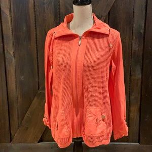 Alia zip up mesh sweater